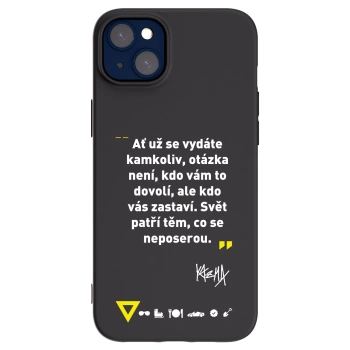 Picasee silikonový černý obal pro Apple iPhone 14 Plus - Kazma - SVĚT PATŘÍ TĚM, CO SE NEPOSEROU