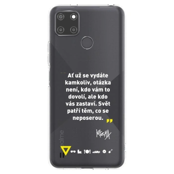 Picasee silikonový průhledný obal pro Realme C21Y - Kazma - SVĚT PATŘÍ TĚM, CO SE NEPOSEROU