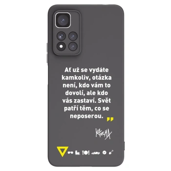 Picasee silikonový černý obal pro Xiaomi Redmi Note 11 Pro+ 5G - Kazma - SVĚT PATŘÍ TĚM, CO SE NEPOSEROU
