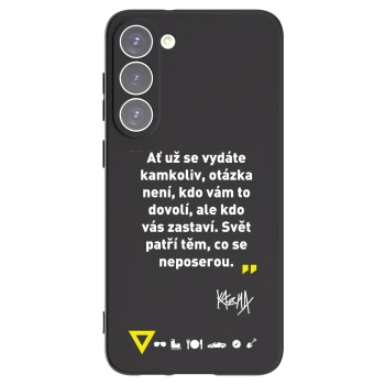 Picasee silikonový černý obal pro Samsung Galaxy S23+ 5G - Kazma - SVĚT PATŘÍ TĚM, CO SE NEPOSEROU