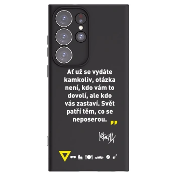 Picasee silikonový černý obal pro Samsung Galaxy S23 Ultra 5G - Kazma - SVĚT PATŘÍ TĚM, CO SE NEPOSEROU