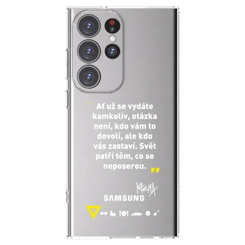 Picasee silikonový průhledný obal pro Samsung Galaxy S23 Ultra 5G - Kazma - SVĚT PATŘÍ TĚM, CO SE NEPOSEROU