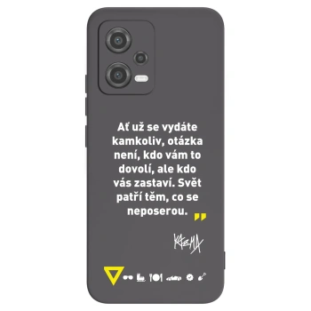 Picasee silikonový černý obal pro Xiaomi Poco X5 - Kazma - SVĚT PATŘÍ TĚM, CO SE NEPOSEROU
