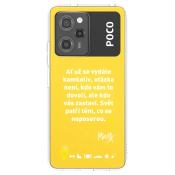 Picasee silikonový černý obal pro Xiaomi Poco X5 Pro - Kazma - SVĚT PATŘÍ TĚM, CO SE NEPOSEROU