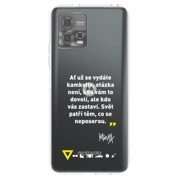 Picasee silikonový průhledný obal pro Motorola Moto G72 - Kazma - SVĚT PATŘÍ TĚM, CO SE NEPOSEROU