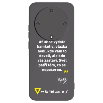 Picasee silikonový černý obal pro Honor Magic5 Lite 5G - Kazma - SVĚT PATŘÍ TĚM, CO SE NEPOSEROU