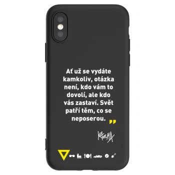Picasee silikonový černý obal pro Apple iPhone X/XS - Kazma - SVĚT PATŘÍ TĚM, CO SE NEPOSEROU