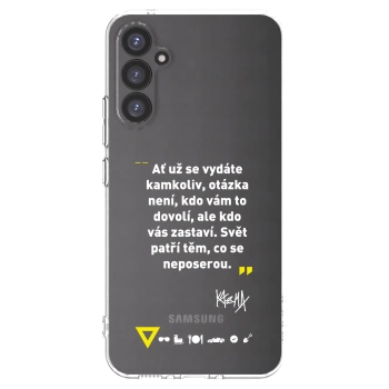 Picasee silikonový průhledný obal pro Samsung Galaxy A34 5G A346B - Kazma - SVĚT PATŘÍ TĚM, CO SE NEPOSEROU