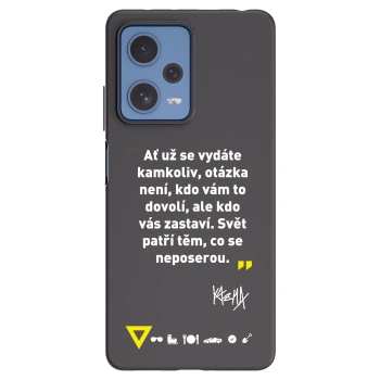 Picasee silikonový černý obal pro Xiaomi Redmi Note 12 Pro 5G - Kazma - SVĚT PATŘÍ TĚM, CO SE NEPOSEROU