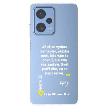 Picasee silikonový průhledný obal pro Xiaomi Redmi Note 12 Pro 5G - Kazma - SVĚT PATŘÍ TĚM, CO SE NEPOSEROU