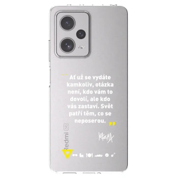 Picasee silikonový průhledný obal pro Xiaomi Redmi Note 12 Pro+ 5G - Kazma - SVĚT PATŘÍ TĚM, CO SE NEPOSEROU
