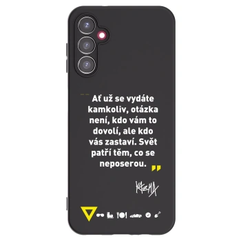 Picasee silikonový černý obal pro Samsung Galaxy A14 4G A145R - Kazma - SVĚT PATŘÍ TĚM, CO SE NEPOSEROU