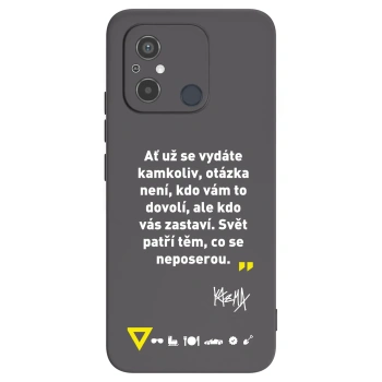 Picasee silikonový černý obal pro Xiaomi Redmi 12C - Kazma - SVĚT PATŘÍ TĚM, CO SE NEPOSEROU
