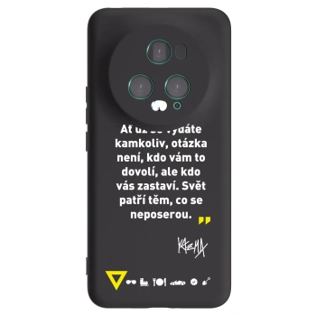Picasee silikonový černý obal pro Honor Magic5 Pro - Kazma - SVĚT PATŘÍ TĚM, CO SE NEPOSEROU