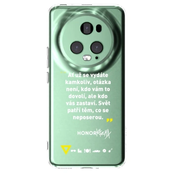 Picasee silikonový průhledný obal pro Honor Magic5 Pro - Kazma - SVĚT PATŘÍ TĚM, CO SE NEPOSEROU
