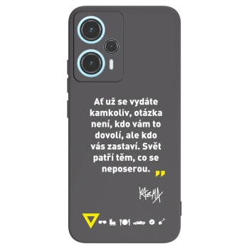 Picasee silikonový černý obal pro Xiaomi Poco F5 - Kazma - SVĚT PATŘÍ TĚM, CO SE NEPOSEROU