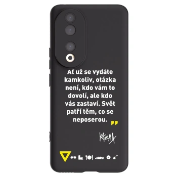 Picasee silikonový černý obal pro Honor 90 5G - Kazma - SVĚT PATŘÍ TĚM, CO SE NEPOSEROU