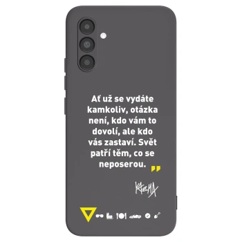 Picasee silikonový černý obal pro Samsung Galaxy A04s A047F - Kazma - SVĚT PATŘÍ TĚM, CO SE NEPOSEROU