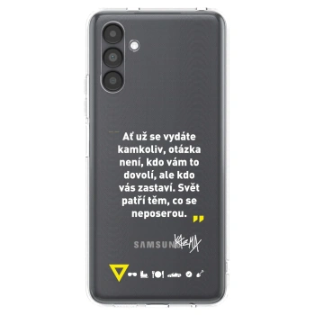 Picasee silikonový průhledný obal pro Samsung Galaxy A04s A047F - Kazma - SVĚT PATŘÍ TĚM, CO SE NEPOSEROU