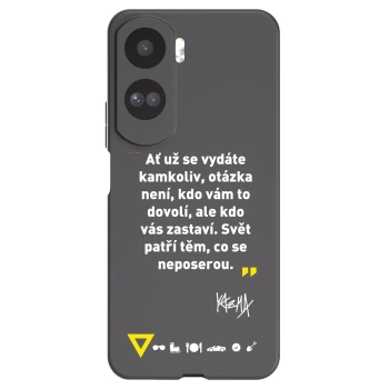 Picasee silikonový černý obal pro Honor 90 Lite 5G - Kazma - SVĚT PATŘÍ TĚM, CO SE NEPOSEROU