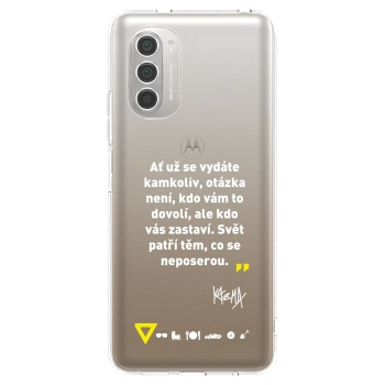 Picasee silikonový průhledný obal pro Motorola Moto G51 - Kazma - SVĚT PATŘÍ TĚM, CO SE NEPOSEROU