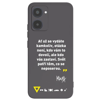 Picasee silikonový černý obal pro Realme 10 4G - Kazma - SVĚT PATŘÍ TĚM, CO SE NEPOSEROU