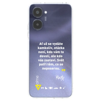 Picasee silikonový průhledný obal pro Realme 10 4G - Kazma - SVĚT PATŘÍ TĚM, CO SE NEPOSEROU