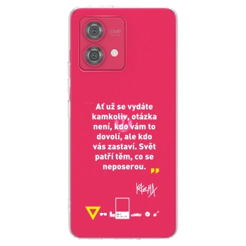 Picasee silikonový průhledný obal pro Motorola Moto G84 5G - Kazma - SVĚT PATŘÍ TĚM, CO SE NEPOSEROU