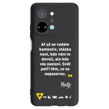 Picasee silikonový černý obal pro Honor X7a - Kazma - SVĚT PATŘÍ TĚM, CO SE NEPOSEROU