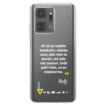 Picasee silikonový průhledný obal pro Honor X7a - Kazma - SVĚT PATŘÍ TĚM, CO SE NEPOSEROU