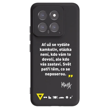Picasee silikonový černý obal pro Xiaomi 14 - Kazma - SVĚT PATŘÍ TĚM, CO SE NEPOSEROU