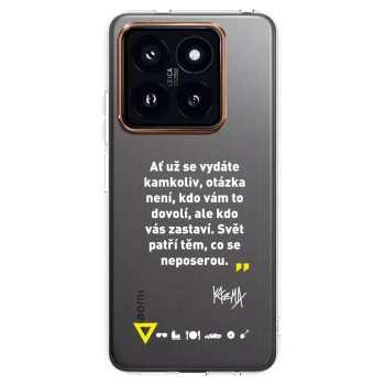 Picasee silikonový průhledný obal pro Xiaomi 14 Pro - Kazma - SVĚT PATŘÍ TĚM, CO SE NEPOSEROU