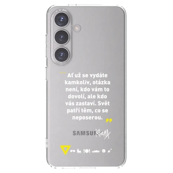 Picasee silikonový průhledný obal pro Samsung Galaxy S24 S921B 5G - Kazma - SVĚT PATŘÍ TĚM, CO SE NEPOSEROU