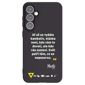 Picasee silikonový černý obal pro Samsung Galaxy S23 FE S711B - Kazma - SVĚT PATŘÍ TĚM, CO SE NEPOSEROU