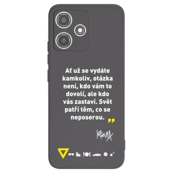 Picasee silikonový černý obal pro Xiaomi Redmi 12 5G - Kazma - SVĚT PATŘÍ TĚM, CO SE NEPOSEROU