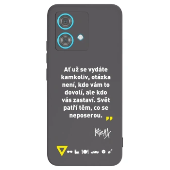 Picasee silikonový černý obal pro Motorola Edge 40 Neo - Kazma - SVĚT PATŘÍ TĚM, CO SE NEPOSEROU