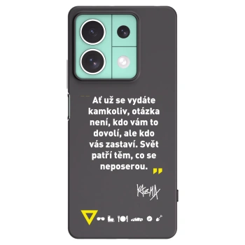 Picasee silikonový černý obal pro Xiaomi Redmi Note 13 5G - Kazma - SVĚT PATŘÍ TĚM, CO SE NEPOSEROU