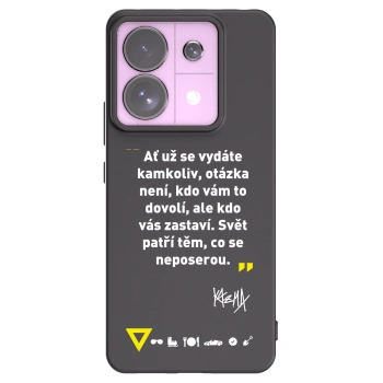 Picasee silikonový černý obal pro Xiaomi Redmi Note 13 Pro 5G - Kazma - SVĚT PATŘÍ TĚM, CO SE NEPOSEROU