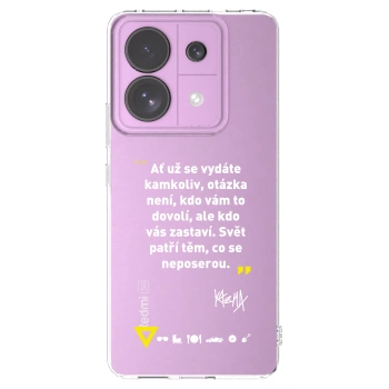 Picasee silikonový průhledný obal pro Xiaomi Redmi Note 13 Pro 5G - Kazma - SVĚT PATŘÍ TĚM, CO SE NEPOSEROU