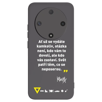 Picasee silikonový černý obal pro Honor Magic6 Lite 5G - Kazma - SVĚT PATŘÍ TĚM, CO SE NEPOSEROU