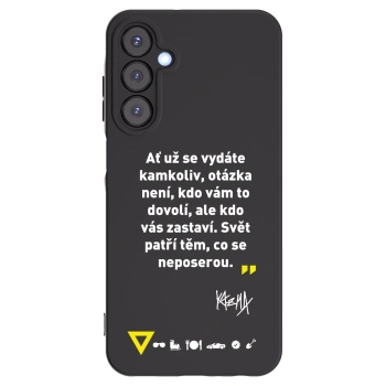 Picasee silikonový černý obal pro Samsung Galaxy A25 A256B 5G - Kazma - SVĚT PATŘÍ TĚM, CO SE NEPOSEROU