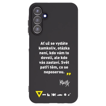 Picasee silikonový černý obal pro Samsung Galaxy A15 A155F 4G - Kazma - SVĚT PATŘÍ TĚM, CO SE NEPOSEROU