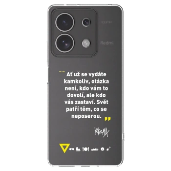 Picasee silikonový průhledný obal pro Xiaomi Redmi Note 13 4G - Kazma - SVĚT PATŘÍ TĚM, CO SE NEPOSEROU