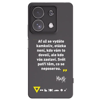 Picasee silikonový černý obal pro Xiaomi Redmi Note 13 Pro 4G - Kazma - SVĚT PATŘÍ TĚM, CO SE NEPOSEROU