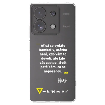 Picasee silikonový průhledný obal pro Xiaomi Redmi Note 13 Pro 4G - Kazma - SVĚT PATŘÍ TĚM, CO SE NEPOSEROU