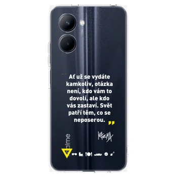 Picasee silikonový průhledný obal pro Realme C33 (2023) - Kazma - SVĚT PATŘÍ TĚM, CO SE NEPOSEROU
