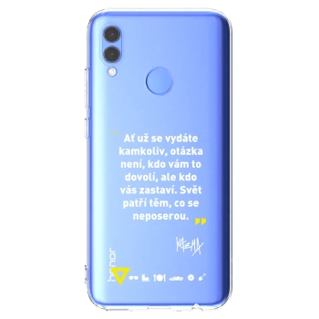 Picasee silikonový průhledný obal pro Huawei P Smart 2019 - Kazma - SVĚT PATŘÍ TĚM, CO SE NEPOSEROU