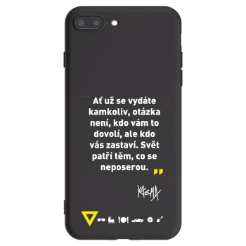 Picasee silikonový černý obal pro Apple iPhone 8 Plus - Kazma - SVĚT PATŘÍ TĚM, CO SE NEPOSEROU