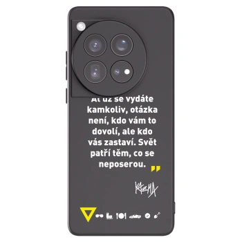 Picasee silikonový černý obal pro OnePlus 12 5G - Kazma - SVĚT PATŘÍ TĚM, CO SE NEPOSEROU