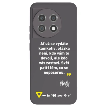Picasee silikonový černý obal pro OnePlus 11 5G - Kazma - SVĚT PATŘÍ TĚM, CO SE NEPOSEROU